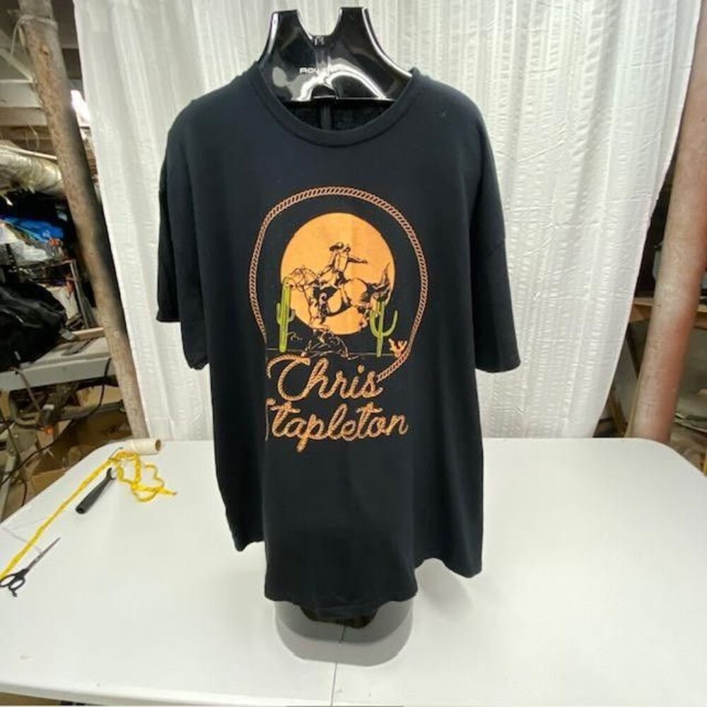 Chris Stapleton Concert Tour T Shirt Mens 2XL Black Western Country Graphic